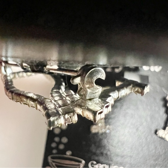 Vtg Clear Austrian Crystal Martini Glasses Champagne Bottle Pin & Earrings Set - Picture 3 of 4